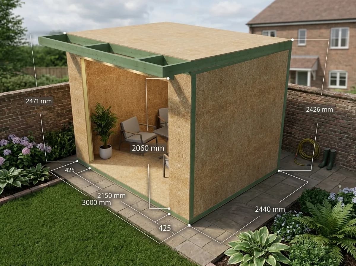 Garden Room 9 - Compact Garden Studio 3.0m × 2.44m — 3.0m × 2.44m SIP garden room
