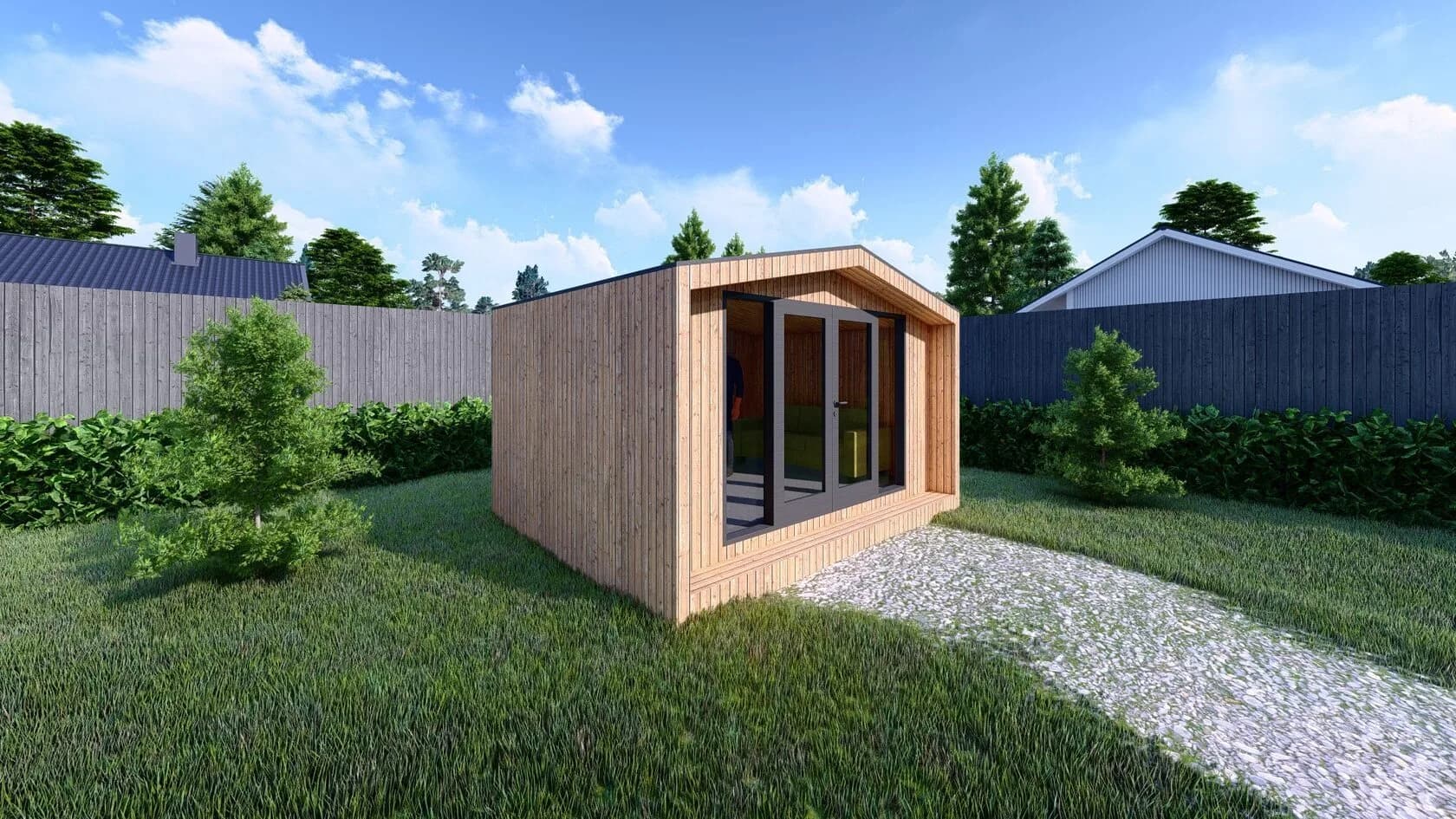 Garden Room 23 — 4m x 3.3m Mono-Pitch with Recessed Front — 4m x 3.3m SIP garden room