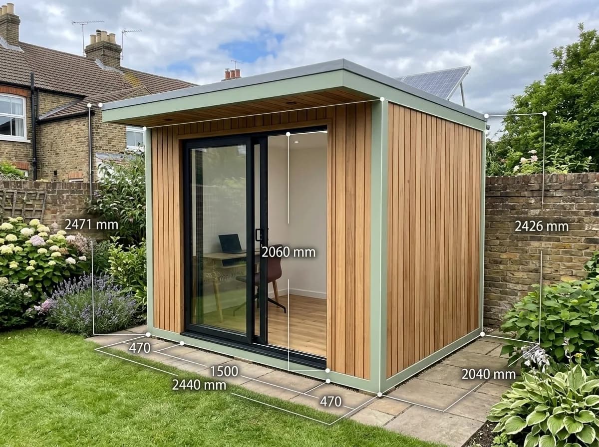 Garden Room 13 - Compact Garden Studio Quba 2.44m × 2.04m — 2.44m × 2.04m SIP garden room
