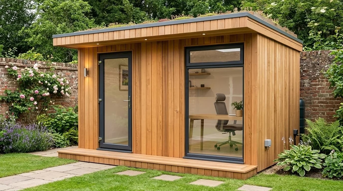 Garden room 1 - Office 3.7m × 2.4m — Compact Studio — 3.66m × 2.44m SIP garden room