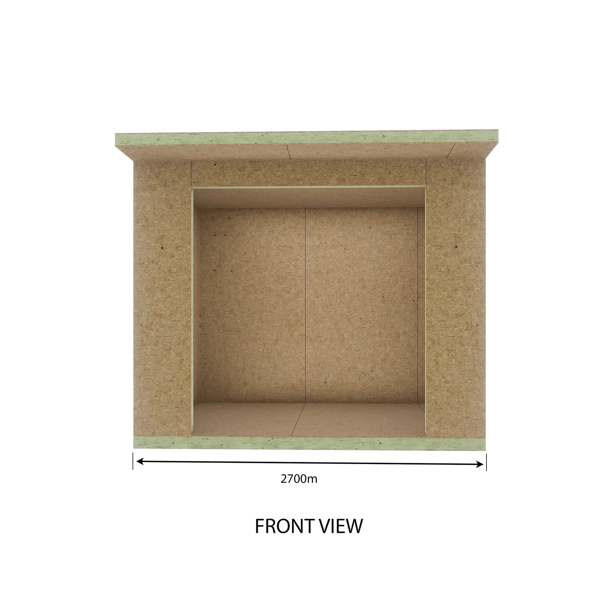 Garden Room 2 — 2.70m × 2.63m SIP garden room kit, front view