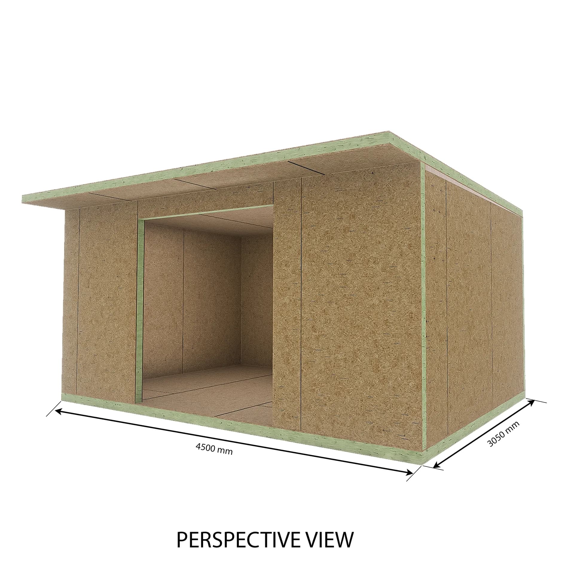 Garden Room 5 — 4.50m × 3.05m SIP garden room kit, perspective view