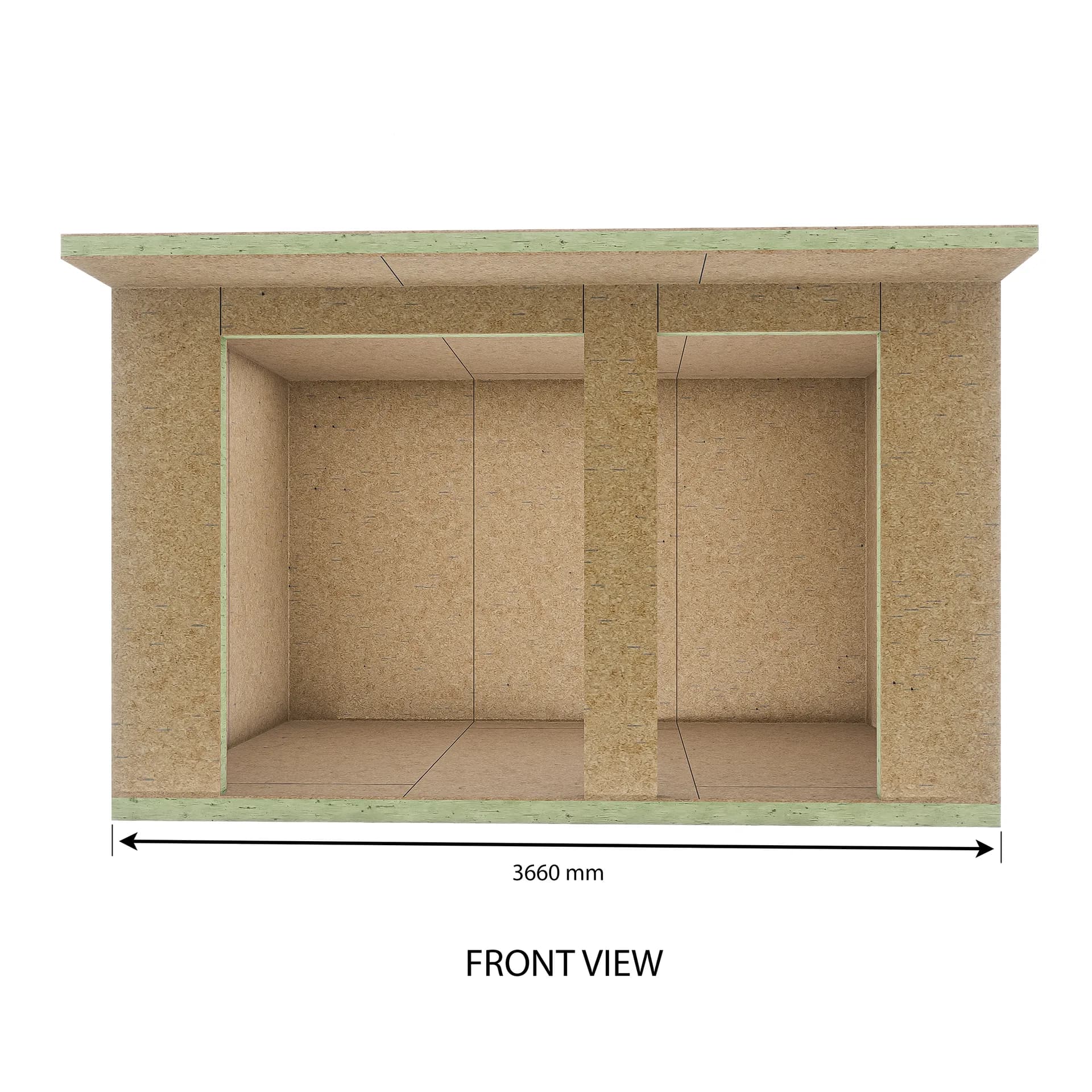 Garden Room 8 — 3.66m × 2.63m SIP garden room kit, front view
