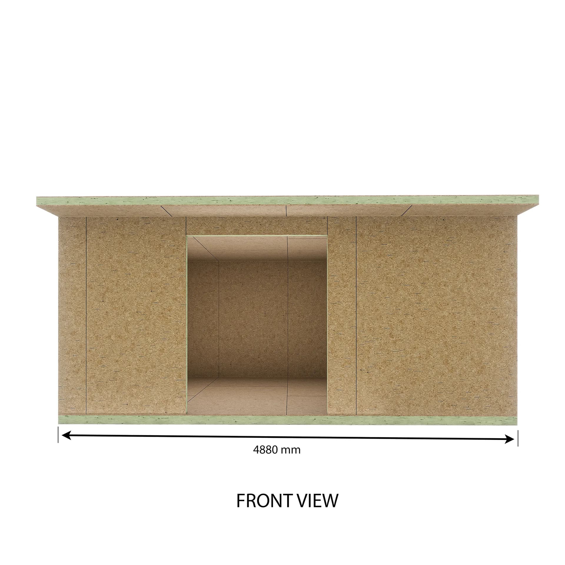 Garden Room 9 — 4.88m × 3.85m SIP garden room kit, front view