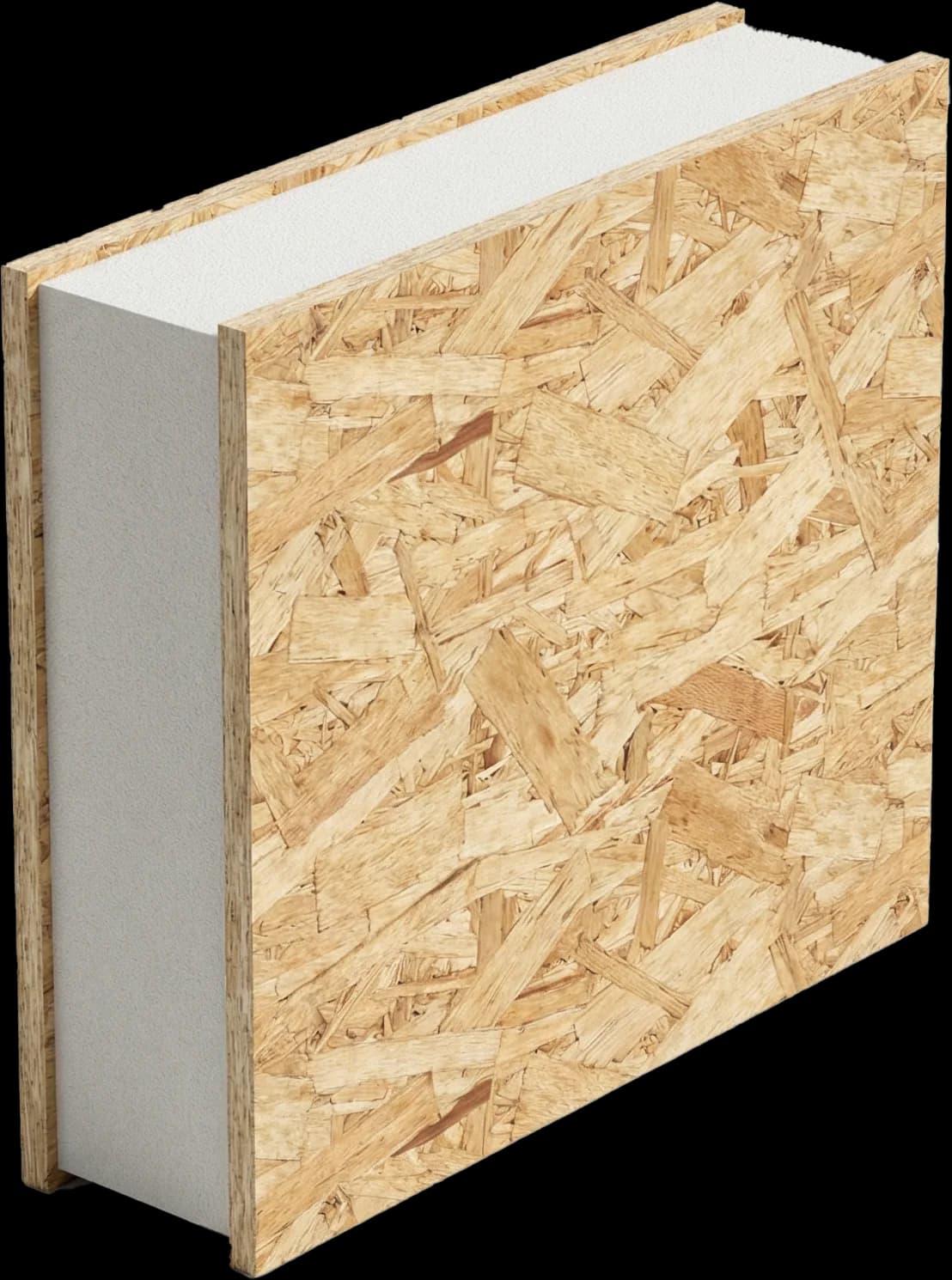 97mm SIP wall panel showing OSB skins around an insulated core