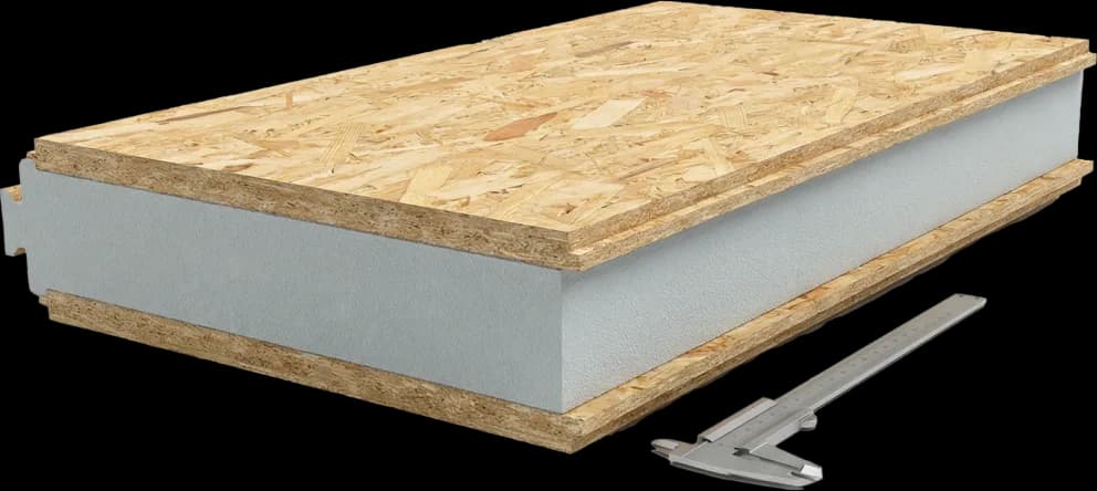 105mm SIP floor and roof panel with OSB faces and insulated core
